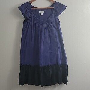 LOFT Purple & Black Short Sleeve Women's Dress Size S